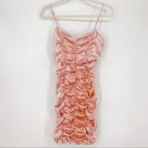 Urban Outfitters Pink Bubble Ruched Mini Dress Size XS